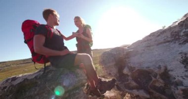 Çift alma selfie ile smartphone hiking