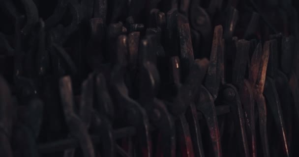 Blacksmith working tools — Stock Video