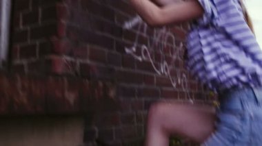 Grunge Bina Tırmanma kız