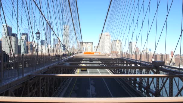 Puente de Brooklyn en Nueva York — Vídeos de Stock