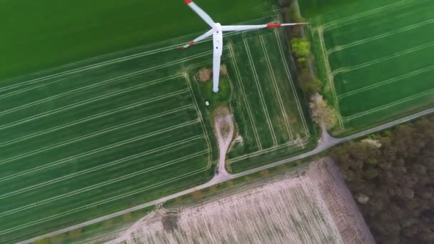 Ветряные турбины, производящие возобновляемые источники энергии — стоковое видео