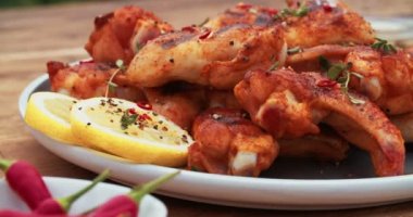 Cazip baharatlı tavuk kanatları