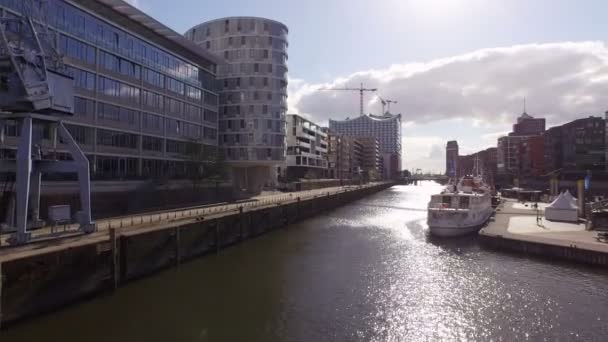 Traditionshafen in de Hafencity Hamburg — Stockvideo