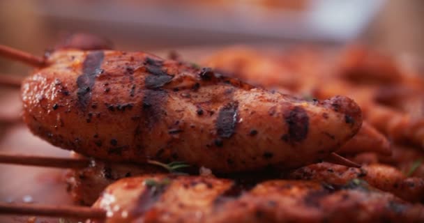 烤鸡和熏肉 — 图库视频影像