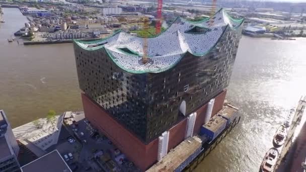 Elbphilharmonie in Hamburg im Bau — Stockvideo