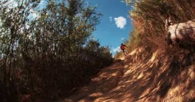 bir kir parça aşağı sürme Mountainbiker