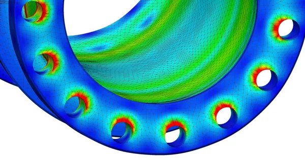 Local stresses of a finite element analysis of a mechanical machine part