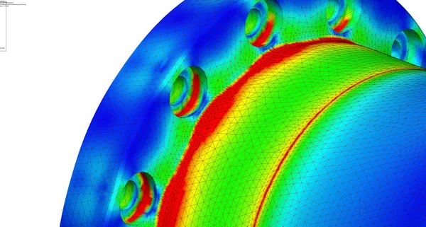 Local stresses of a finite element analysis of a mechanical machine part