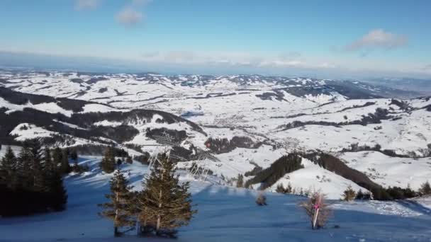 Ebenalp, Appenzell, Ελβετία - 1 Ιανουαρίου 2021: Όμορφη μέρα για σκι — Αρχείο Βίντεο