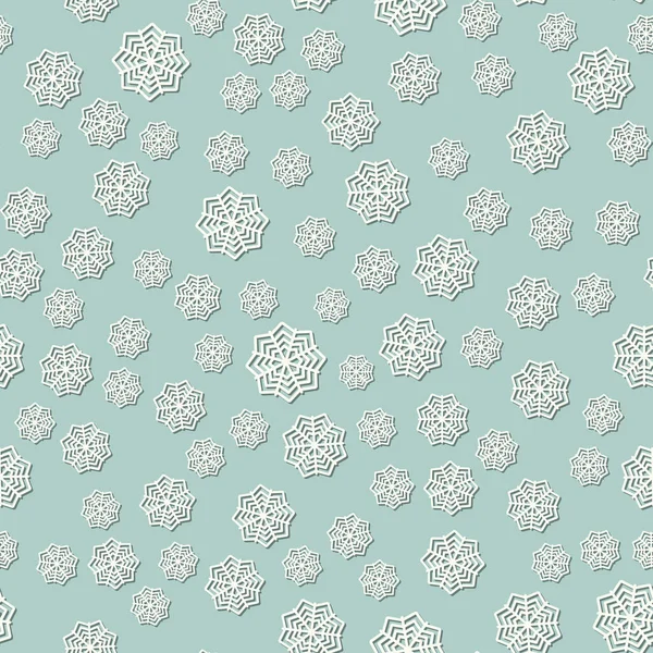 Seamless snowflakes pattern for continuous replicate. Christmas illustration winter — Stock Vector