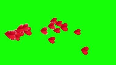 Sosyal ağlar 4K Canlı Kalp Canlandırması yeşil ekranda 2D animasyon
