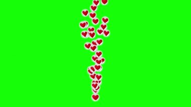 Sosyal ağlar 4K Canlı Kalp Canlandırması yeşil ekranda 2D animasyon