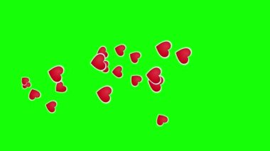 Sosyal ağlar 4K Canlı Kalp Canlandırması yeşil ekranda 2D animasyon