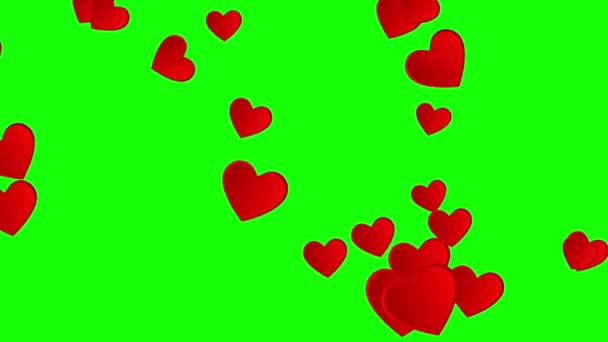 Flying hearts animation on green screen. 4K hearts 2D animation — Stock  Video © PavelFeoktistov #455681442