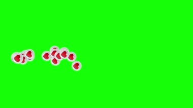 Sosyal ağlar 4K Canlı Kalp Canlandırması yeşil ekranda 2D animasyon