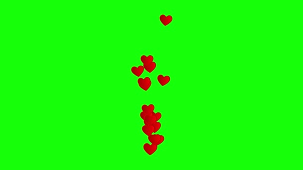 Social networks 4K Live animated heart 2D animation on green screen — Stock Video