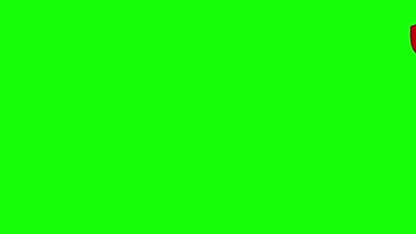 Social networks 4K Live animated heart 2D animation on green screen — Stock Video