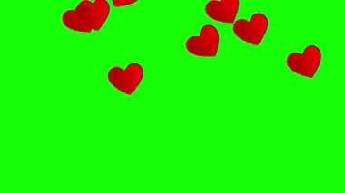 Kalp, yeşil ekranda canlı sosyal medyada uçan ikonları sever. Video için şablon