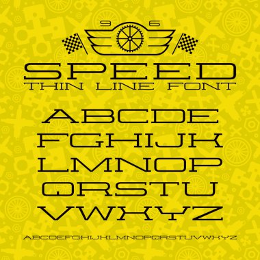 Geniş serif yazı tipinde ince çizgi stili 