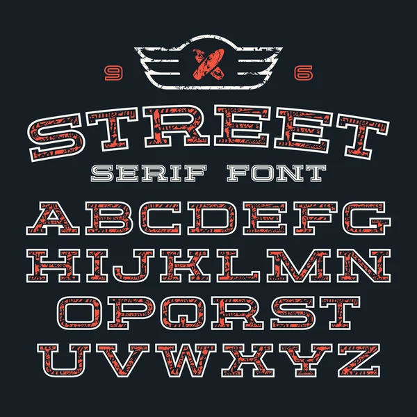 Serif fuente en street style — Vector de stock