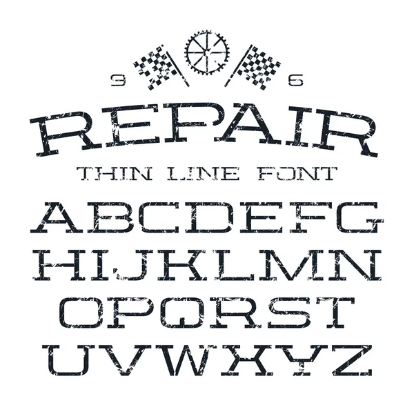 Polices Serif dans un style de ligne mince — Image vectorielle