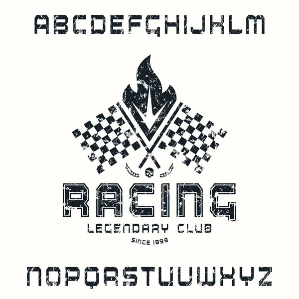 レース スタイルで正方形のサンセリフ フォント — ストックベクタ