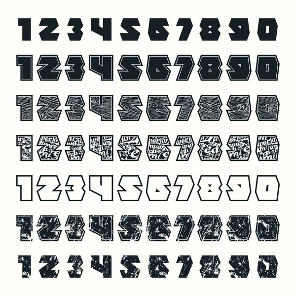 体育数字与轮廓和纹理 — 图库矢量图片