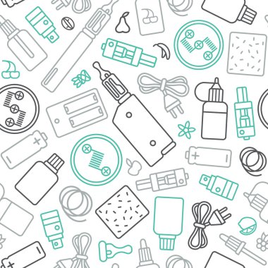 Vape Dükkanı Dikişsiz desen ince çizgi stili 