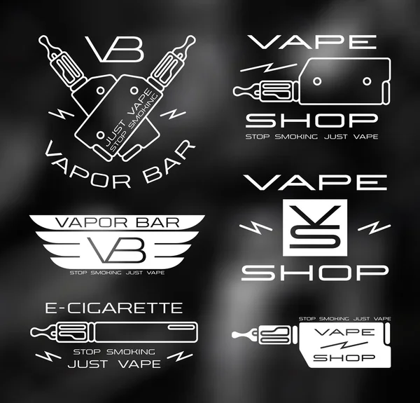 Barra de vapor y logotipo de la tienda Vape — Vector de stock