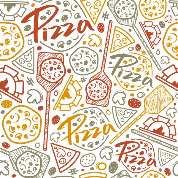 Pizzeria modèle sans couture — Image vectorielle