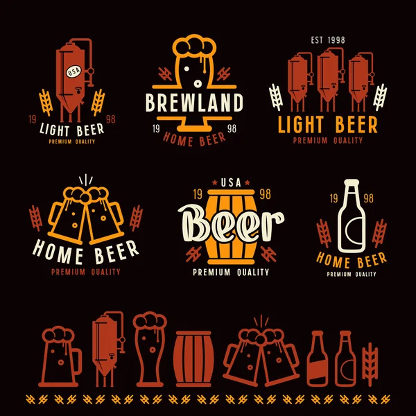 Craft beer brouwerij emblemen — Stockvector