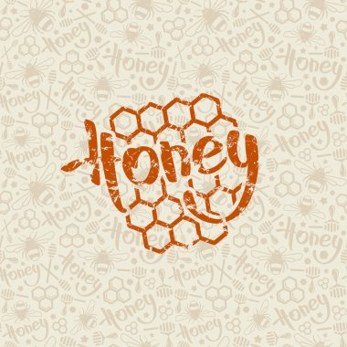 Doğal bal Dikişsiz desen ve amblemi