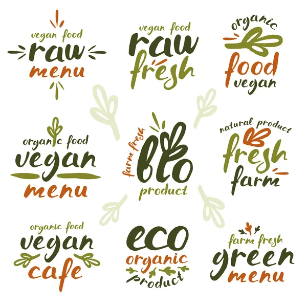 Raw vegan labels and badges — Stock Vector