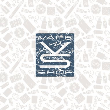 Vape Dükkanı Dikişsiz desen ve etiket