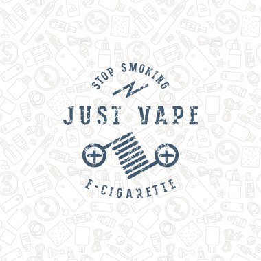 Vape Dükkanı Dikişsiz desen ve etiket