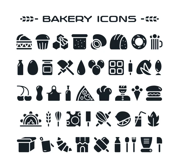 Set van bakkerij pictogrammen — Stockvector