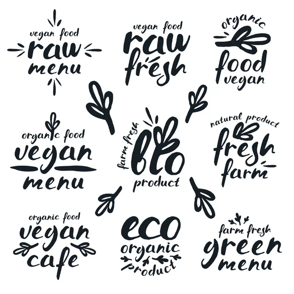 Çiğ vegan etiketleri ve rozetleri 