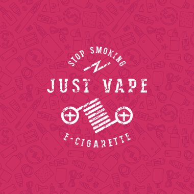 Vape Dükkanı Dikişsiz desen ve etiket