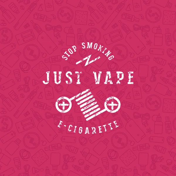 Vape shop motif et étiquette sans couture — Image vectorielle