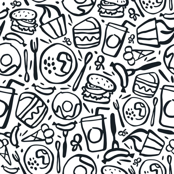 Patrón de comida rápida sin costuras — Archivo Imágenes Vectoriales