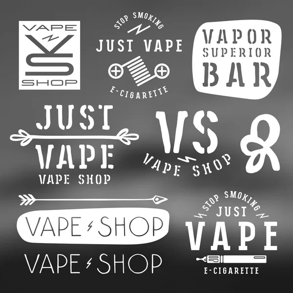 Bar uap dan toko vape label - Stok Vektor