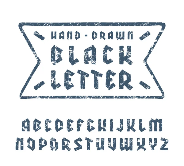 Sanserif font fekete betű stílus, kézzel rajzolt puha alakú — Stock Vector