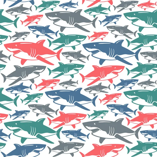 Shark seamless pattern — Stock Vector