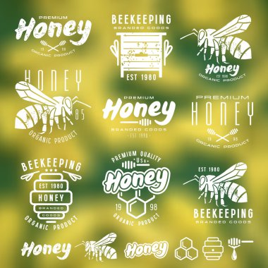 Bal etiketleri, rozetler ve tasarım elementleri