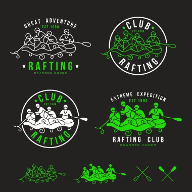 Rafting kulübü amblemi ve tasarım öğeleri