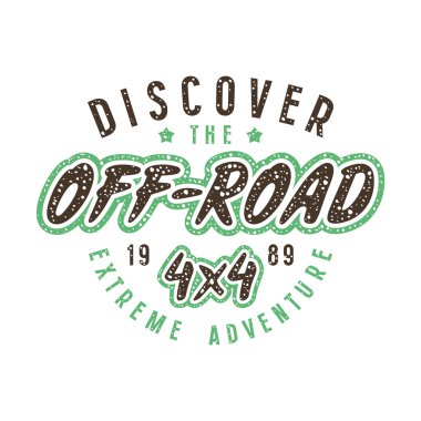 Off-road yarış amblemi retro tarzında