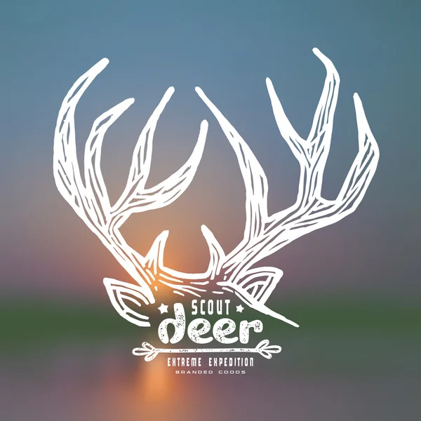 鹿の角のイメージ t シャツのグラフィック デザイン — ストックベクタ