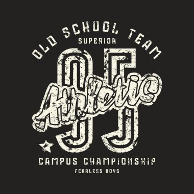 Retro tarzı atletik amblemi