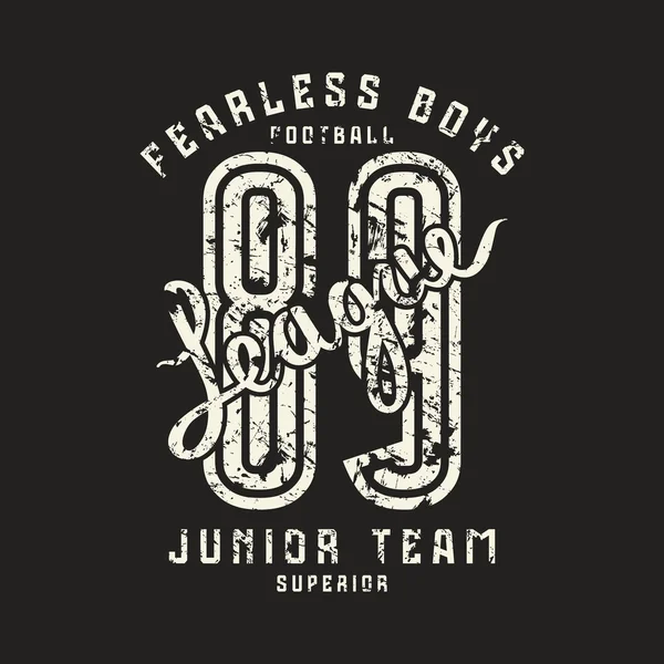 Emblème de l'équipe junior de football dans un style rétro — Image vectorielle