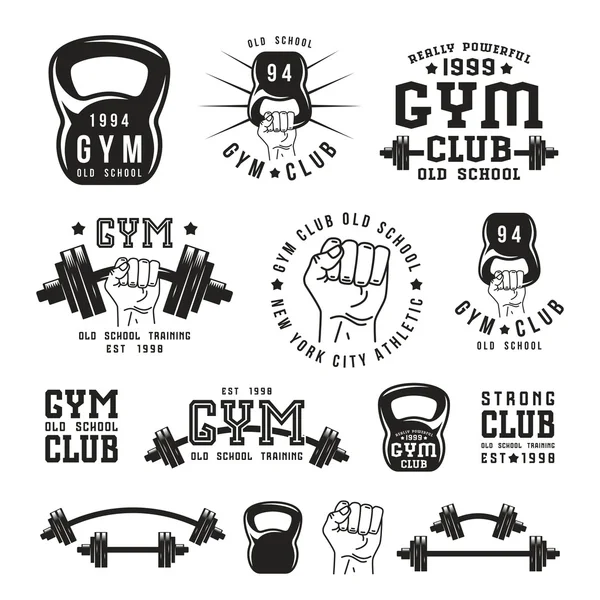 Stock vector illustration of gym club emblem — Stock Vector